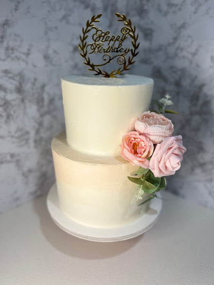 Custom Cakes with flowers  (wedding, quinceañeras)